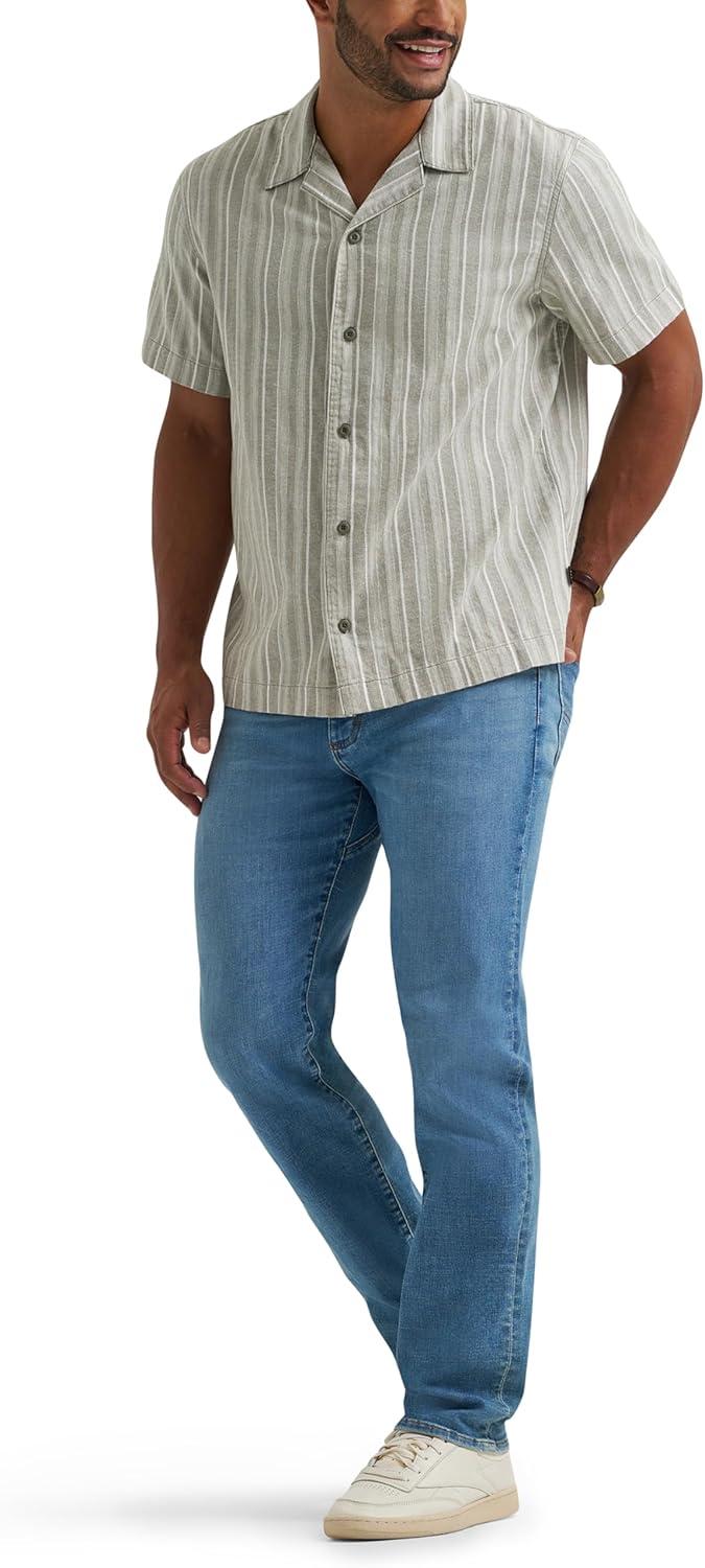 imageLee Mens Legendary Camp ShirtNatural Olive Stripe