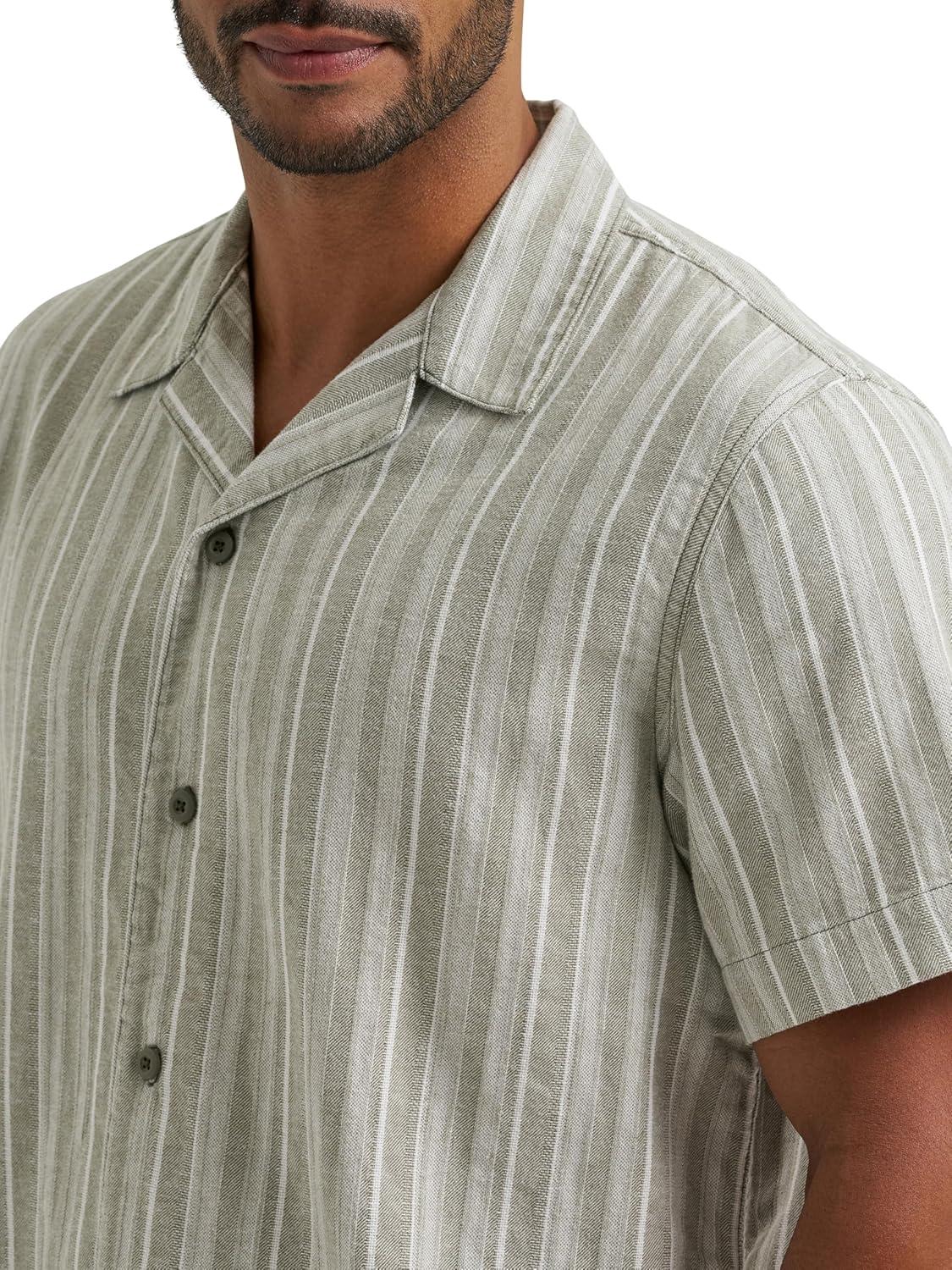 imageLee Mens Legendary Camp ShirtNatural Olive Stripe