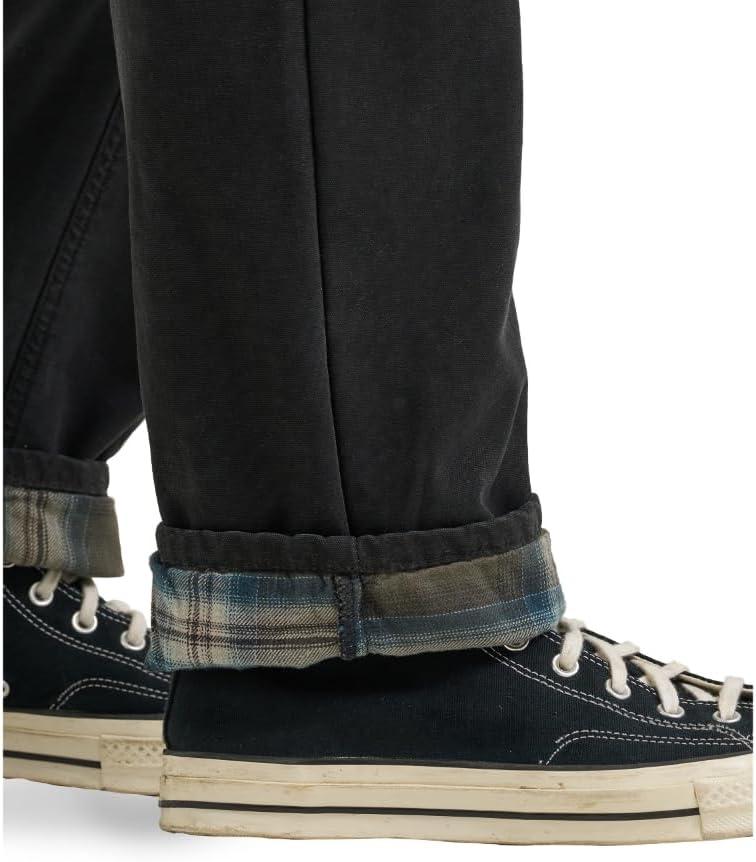 imageLee Mens Legendary Relaxed Straight JeanBlack Plaid Flannel Lined