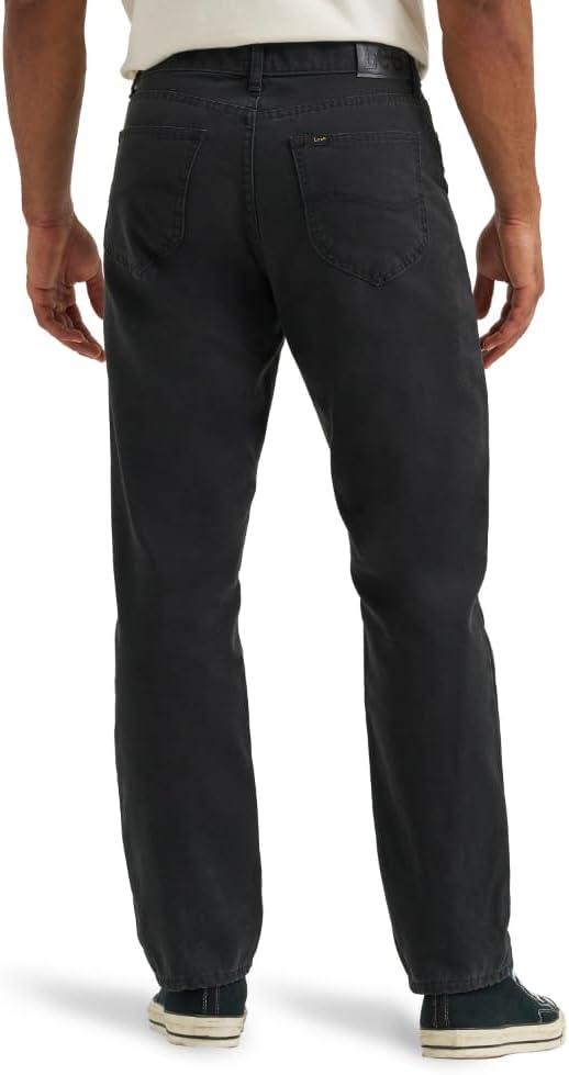 imageLee Mens Legendary Relaxed Straight JeanBlack Plaid Flannel Lined
