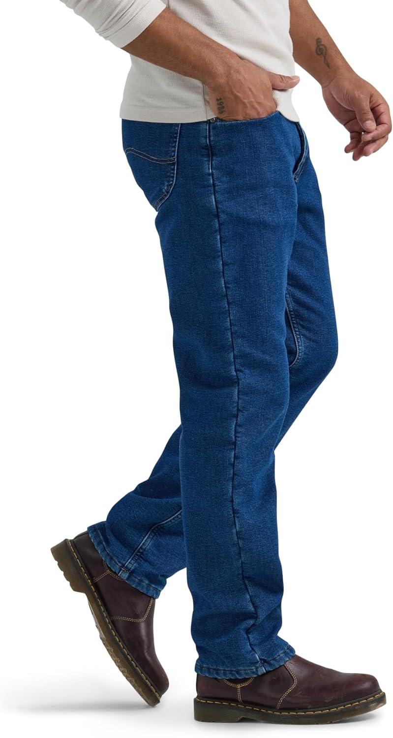 imageLee Mens Legendary Relaxed Straight JeanBlue Mattergray Fleecelined