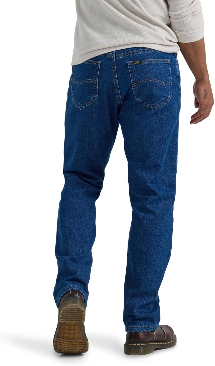 imageLee Mens Legendary Relaxed Straight JeanBlue Mattergray Fleecelined