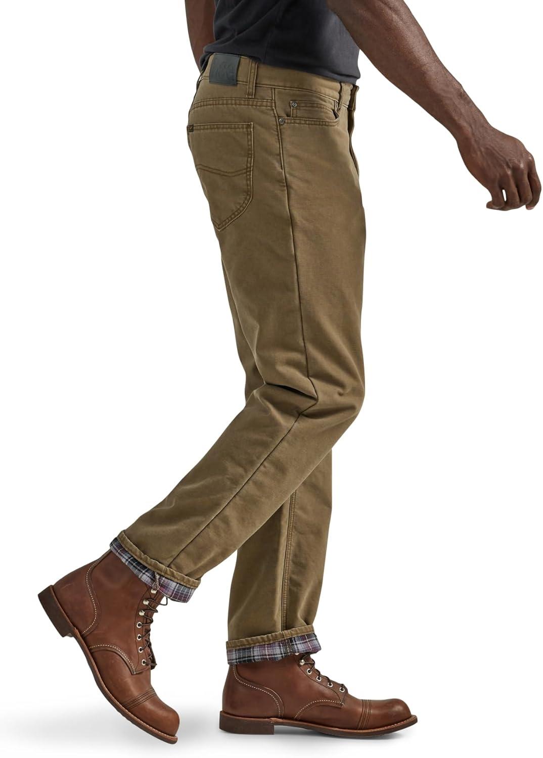 imageLee Mens Legendary Relaxed Straight JeanFlannellined Teak
