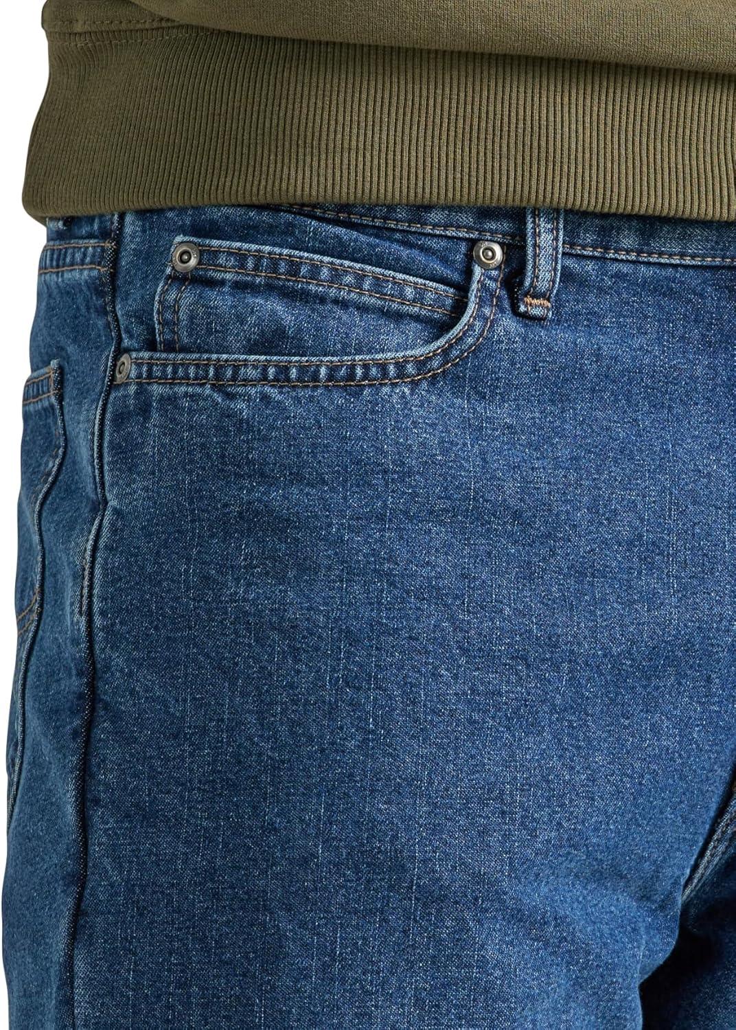 imageLee Mens Legendary Relaxed Straight JeanFleecelined Dark Wash