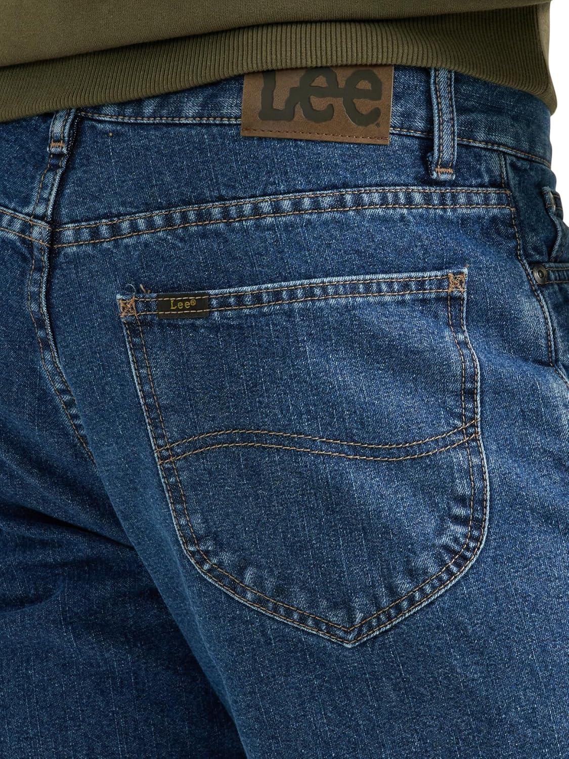 imageLee Mens Legendary Relaxed Straight JeanFleecelined Dark Wash