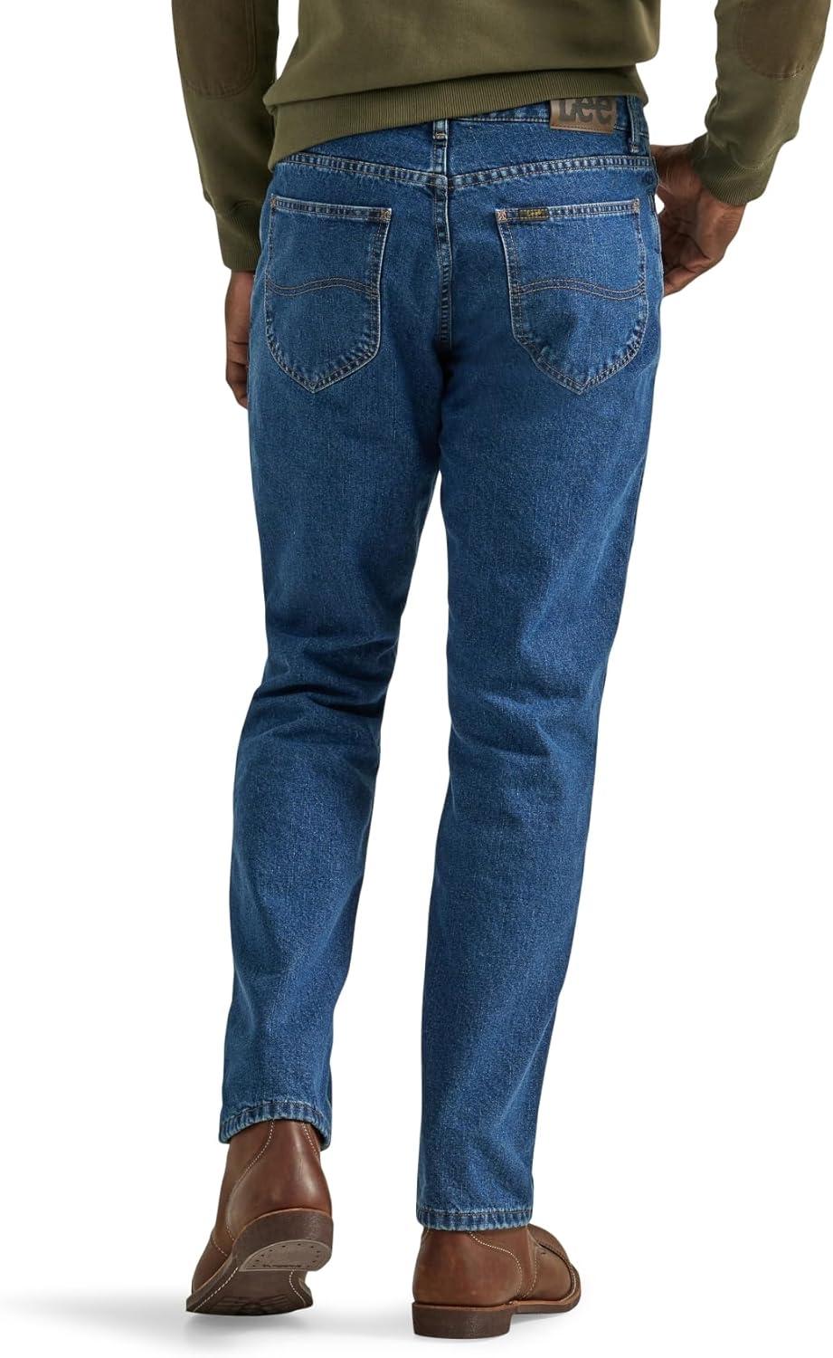 imageLee Mens Legendary Relaxed Straight JeanFleecelined Dark Wash