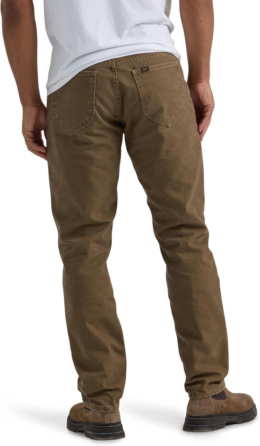 imageLee Mens Legendary Relaxed Straight JeanTeak Plaid Flannellined