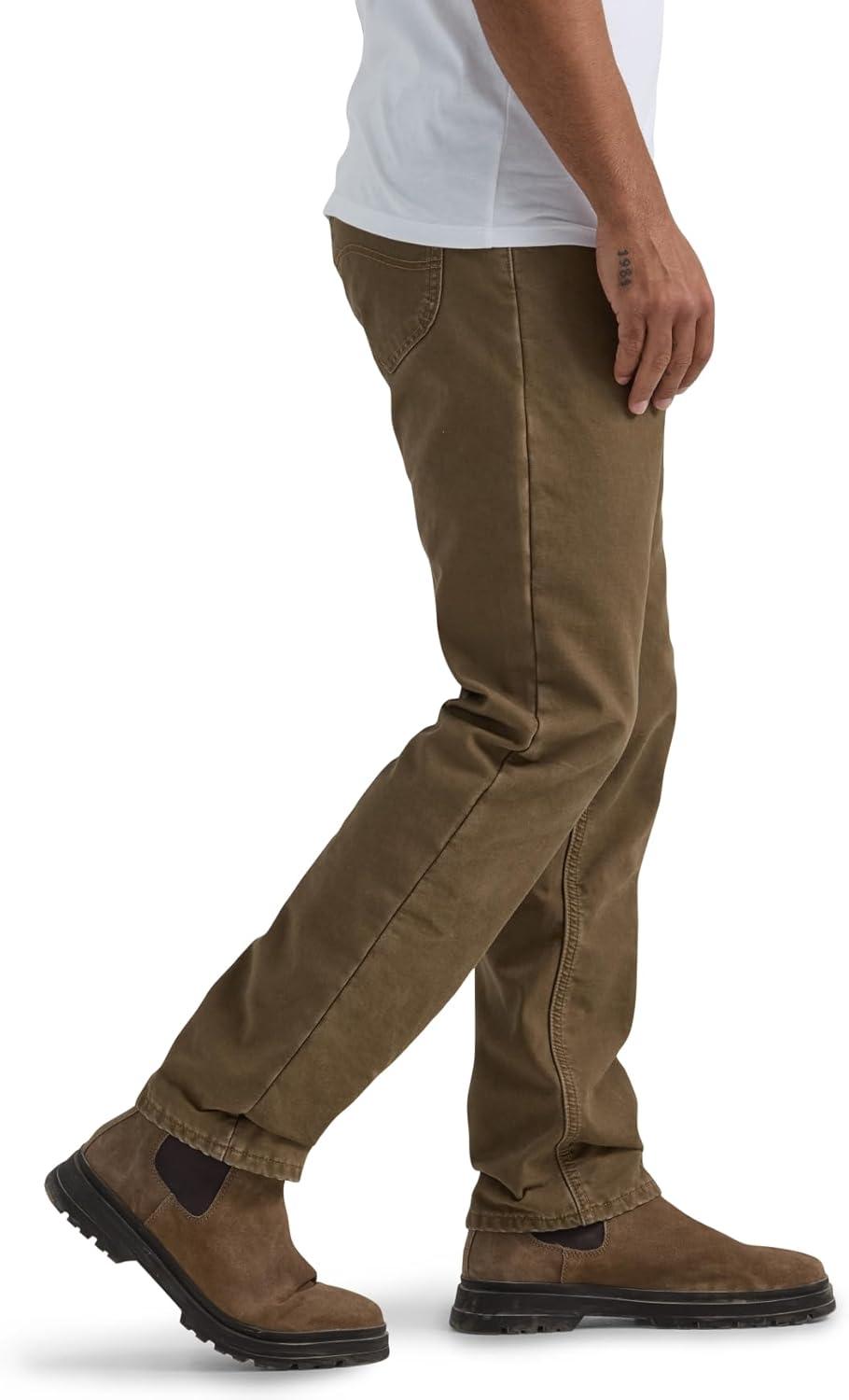 imageLee Mens Legendary Relaxed Straight JeanTeak Plaid Flannellined