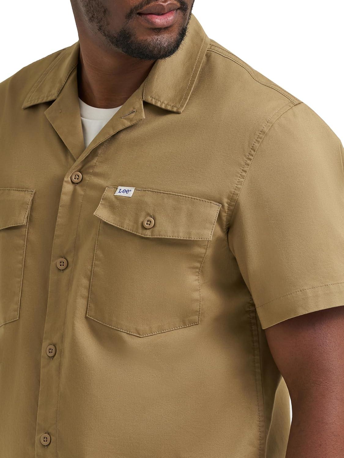 imageLee Mens Legendary Workwear Short Sleeve WorkshirtOscar Khaki