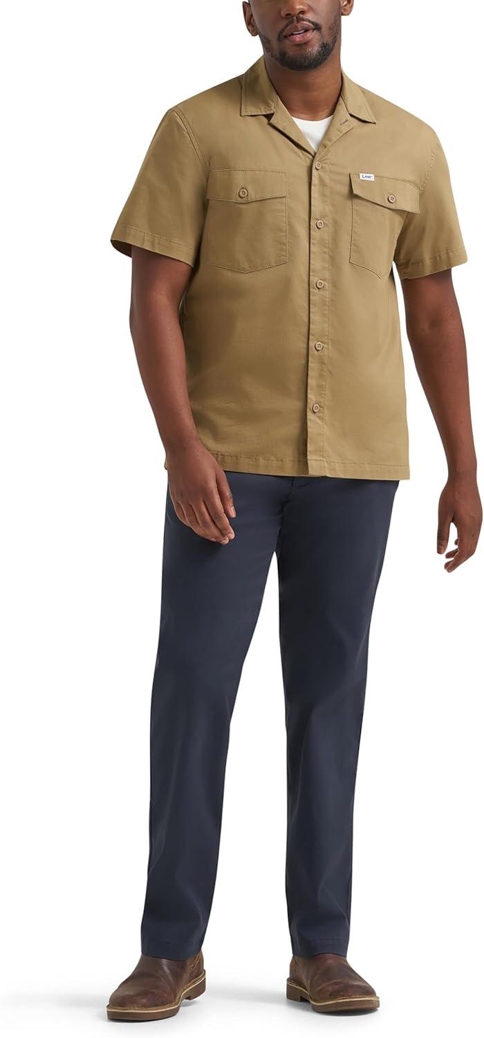 imageLee Mens Legendary Workwear Short Sleeve WorkshirtOscar Khaki