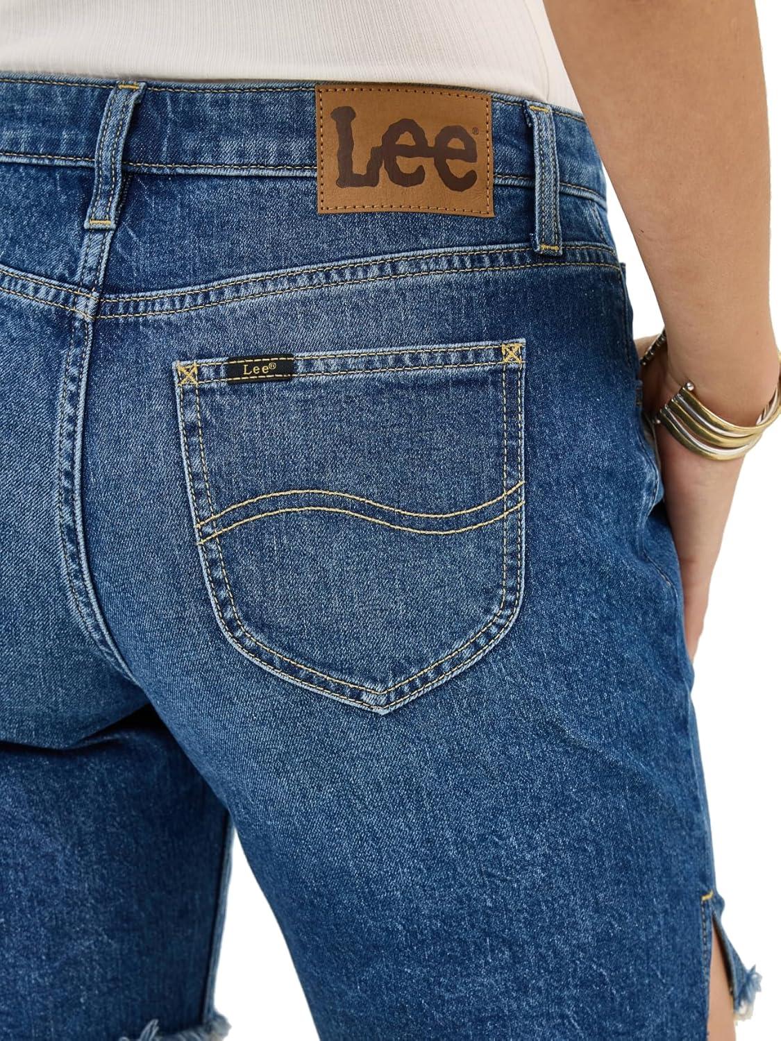 imageLee Womens Legendary 7 Side Slit Denim ShortIndigo Quilt
