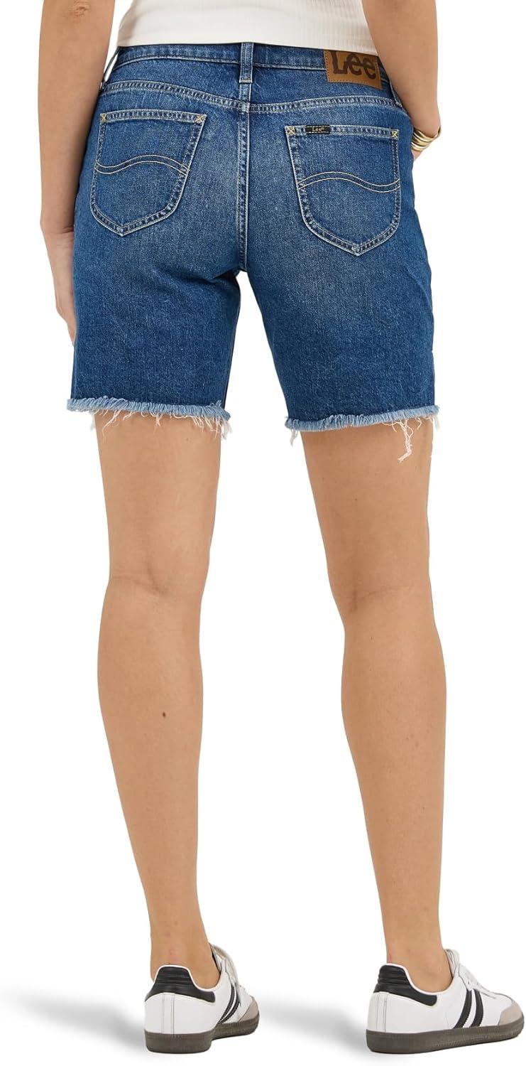 imageLee Womens Legendary 7 Side Slit Denim ShortIndigo Quilt