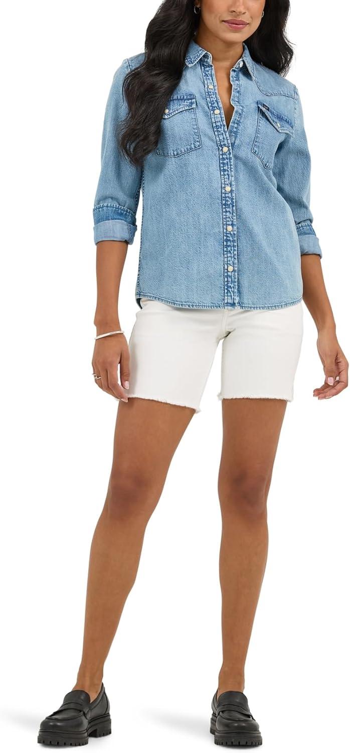 imageLee Womens Legendary 7 Side Slit Denim ShortLight Flash