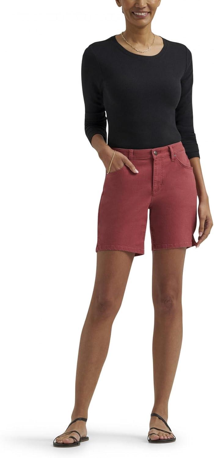 imageLee Womens Legendary 7 Side Slit Denim ShortWashed Punch