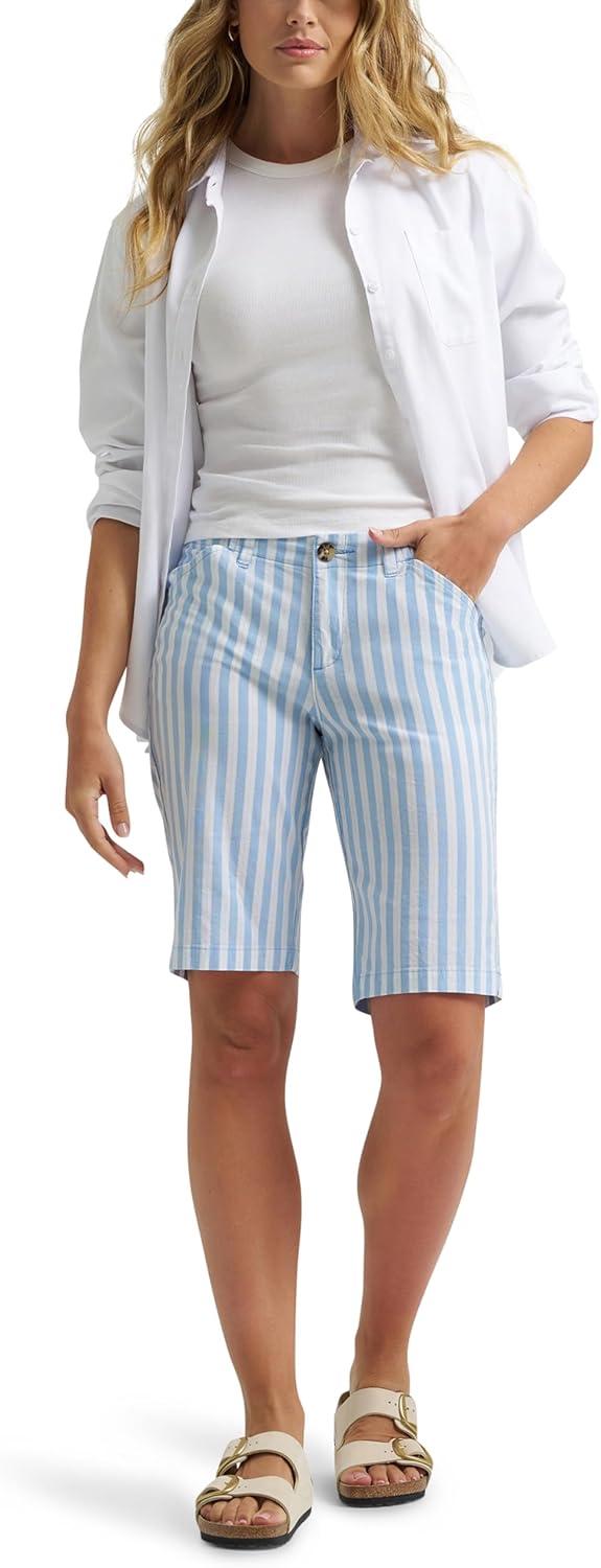 imageLee Womens Legendary 9 Chino Bermuda ShortBright WhiteHalogen Stripe