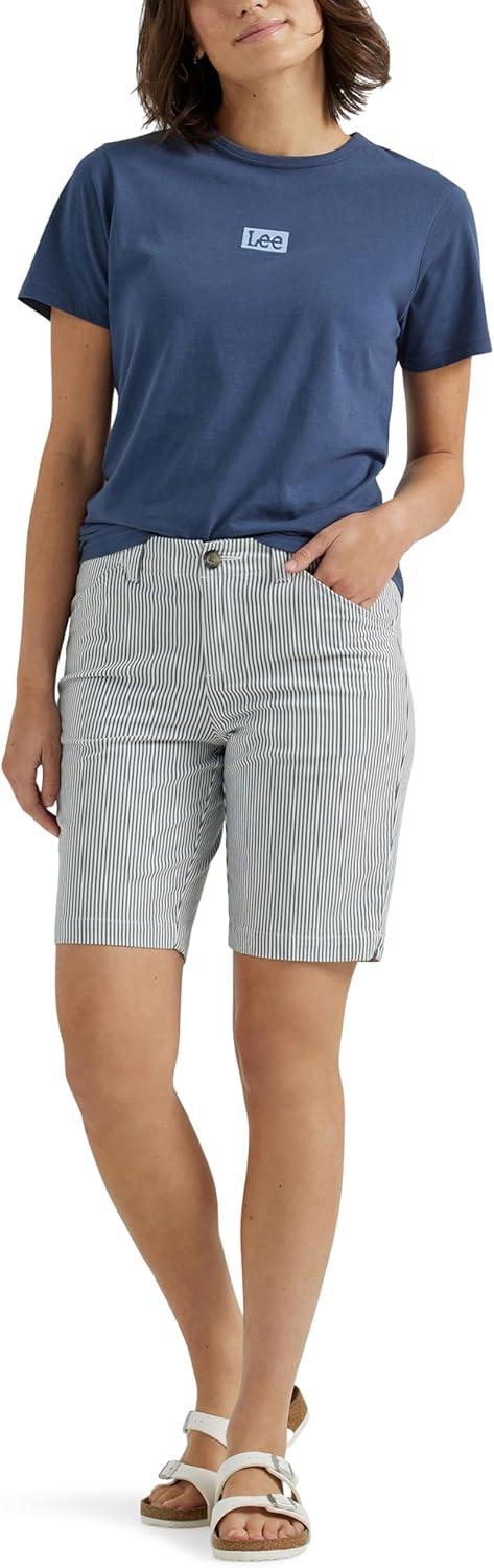 imageLee Womens Legendary 9 Chino Bermuda ShortSummit Stripe