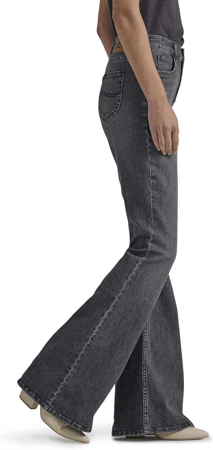 imageLee Womens Legendary Mid Rise Flare JeanBlurred Darks