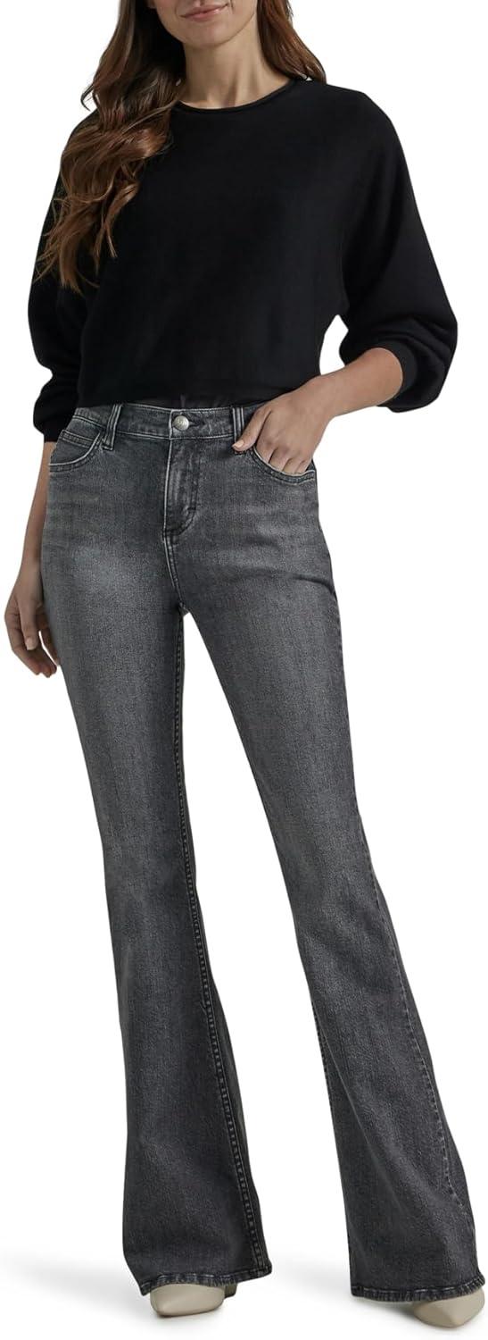 imageLee Womens Legendary Mid Rise Flare JeanBlurred Darks