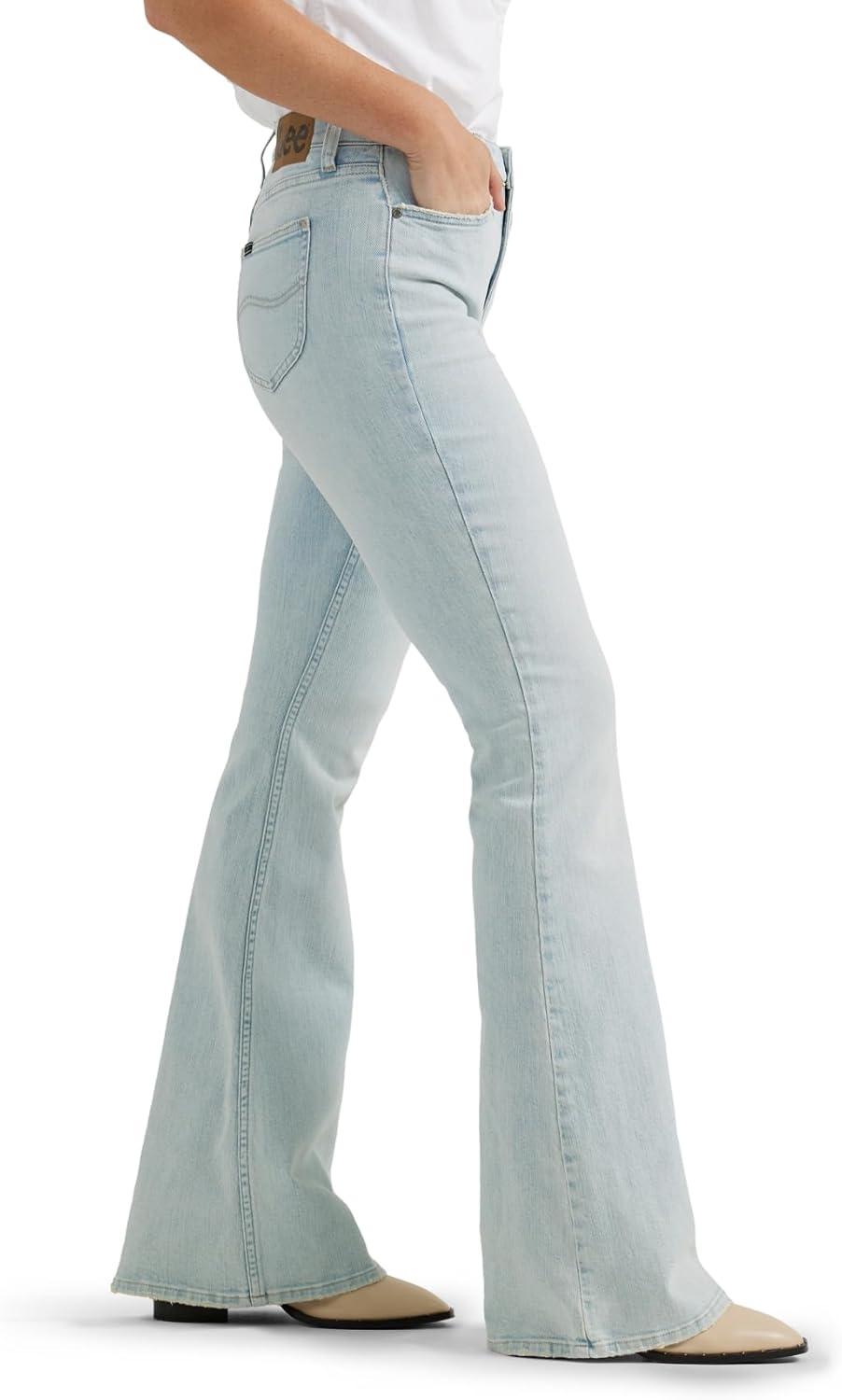 imageLee Womens Legendary Mid Rise Flare JeanBright Blue Day