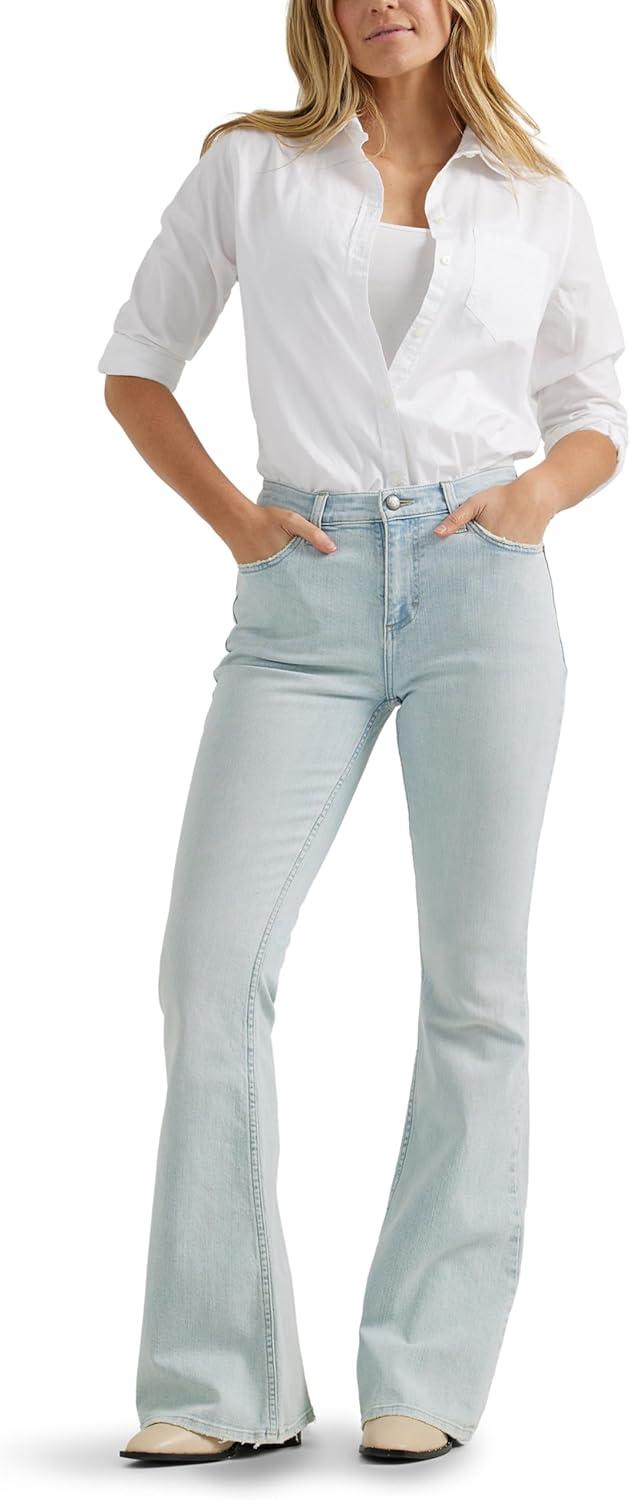 imageLee Womens Legendary Mid Rise Flare JeanBright Blue Day
