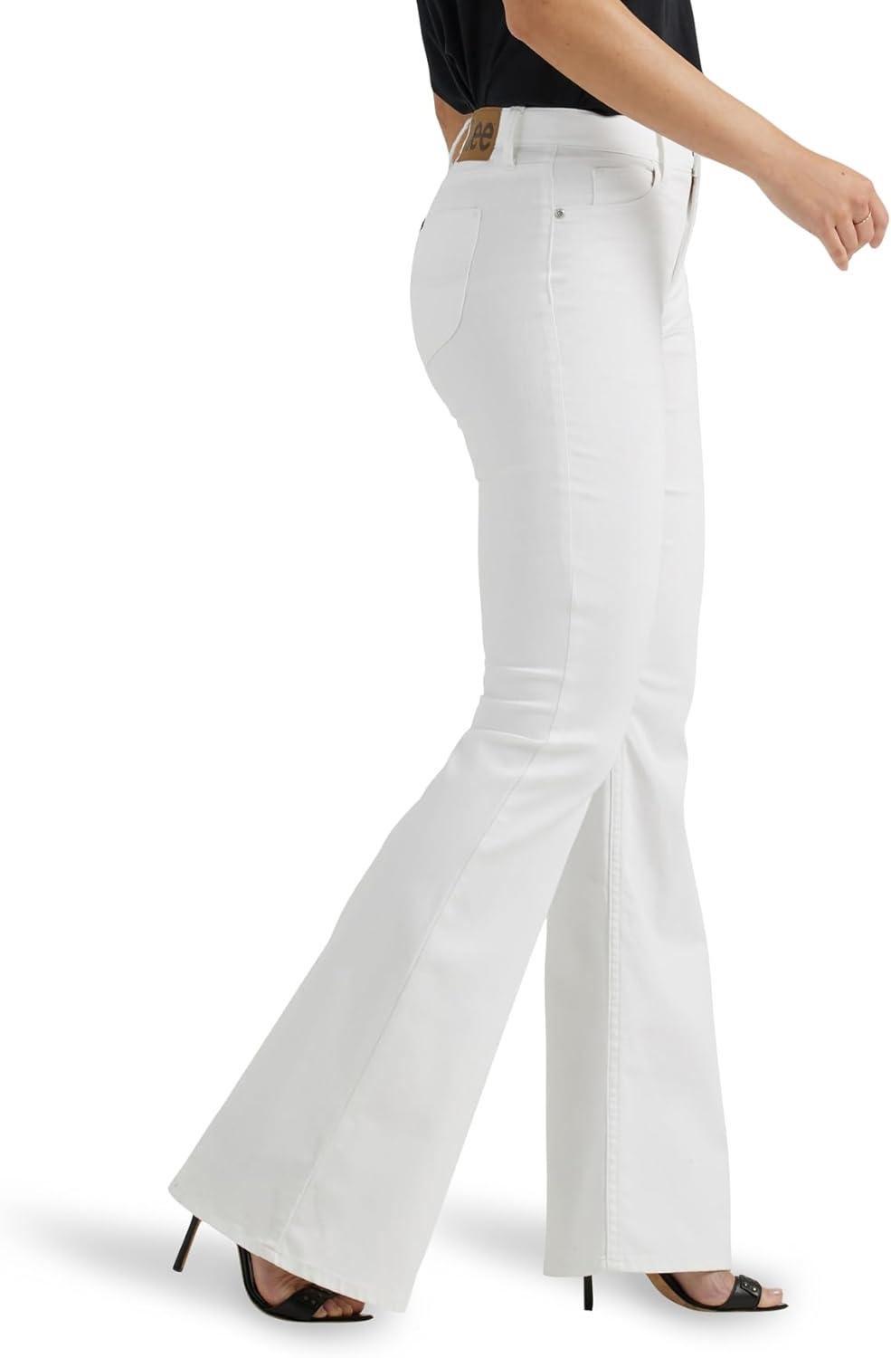 imageLee Womens Legendary Mid Rise Flare JeanBright White