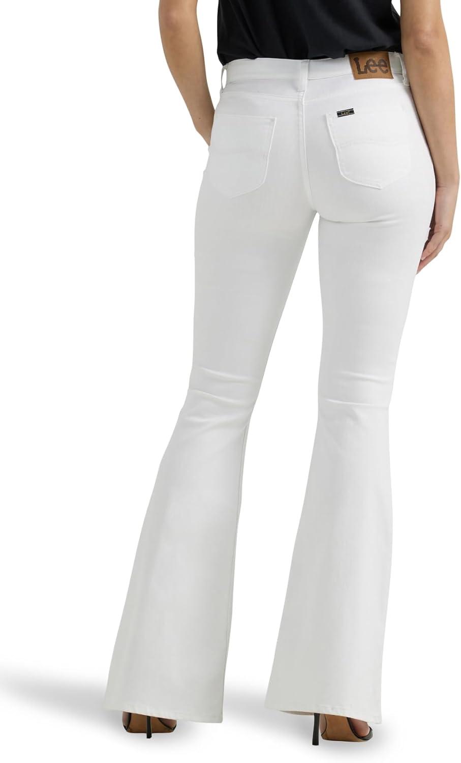 imageLee Womens Legendary Mid Rise Flare JeanBright White