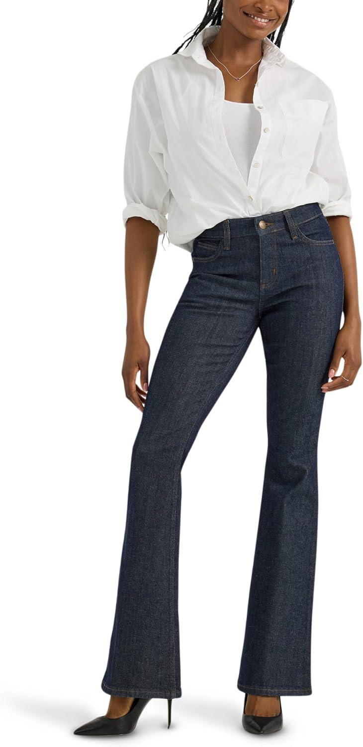 imageLee Womens Legendary Mid Rise Flare JeanIndigo Warrior