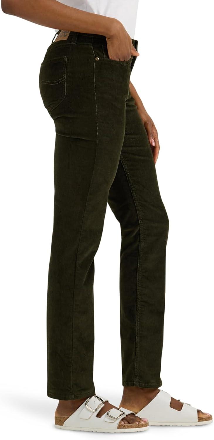 imageLee Womens Legendary Mid Rise Straight Leg JeanDark Olive Night Cord