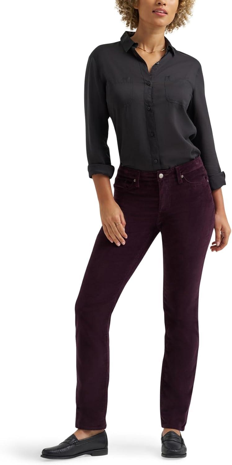 imageLee Womens Legendary Mid Rise Straight Leg JeanDeep Wine Cord