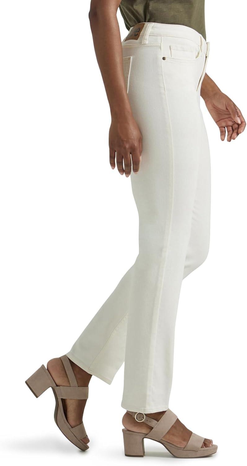 imageLee Womens Legendary Mid Rise Straight Leg JeanEcru