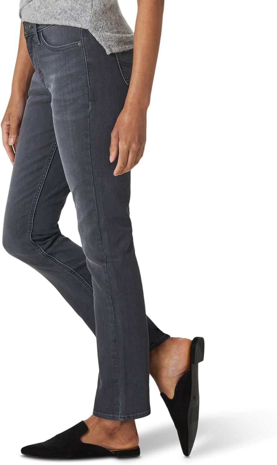 imageLee Womens Legendary Mid Rise Straight Leg JeanGray