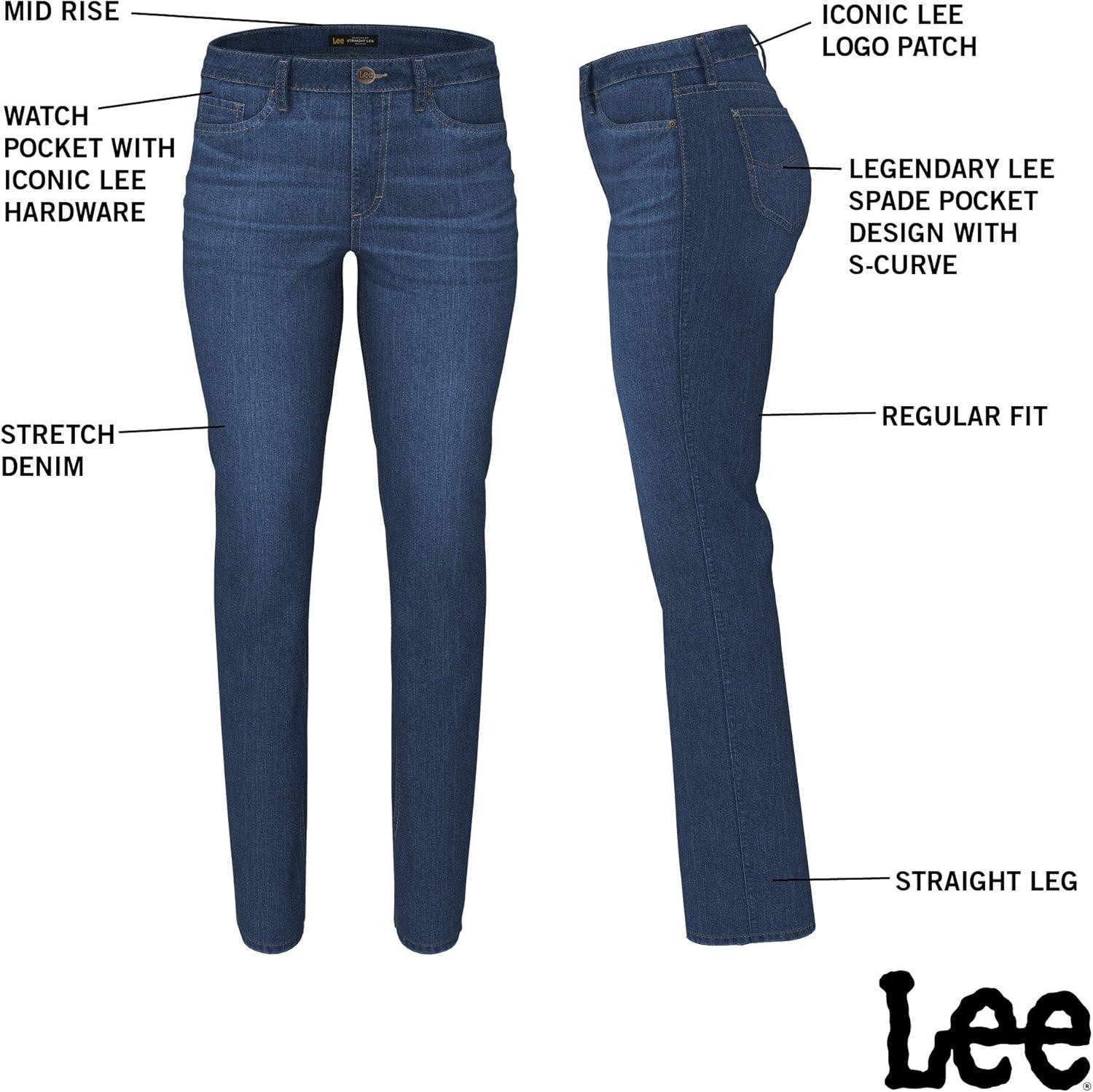 imageLee Womens Legendary Mid Rise Straight Leg JeanGray