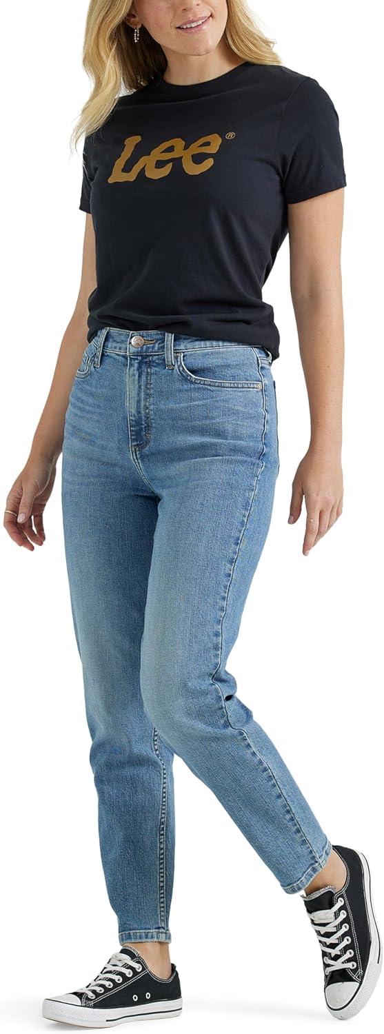 imageLee Womens Legendary Mom Jean in One Tone High Rise Straight Leg Size SGlowing Review