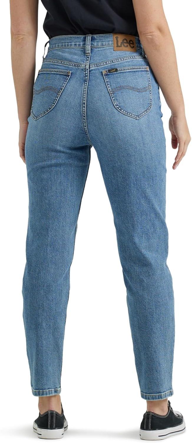 imageLee Womens Legendary Mom Jean in One Tone High Rise Straight Leg Size SGlowing Review