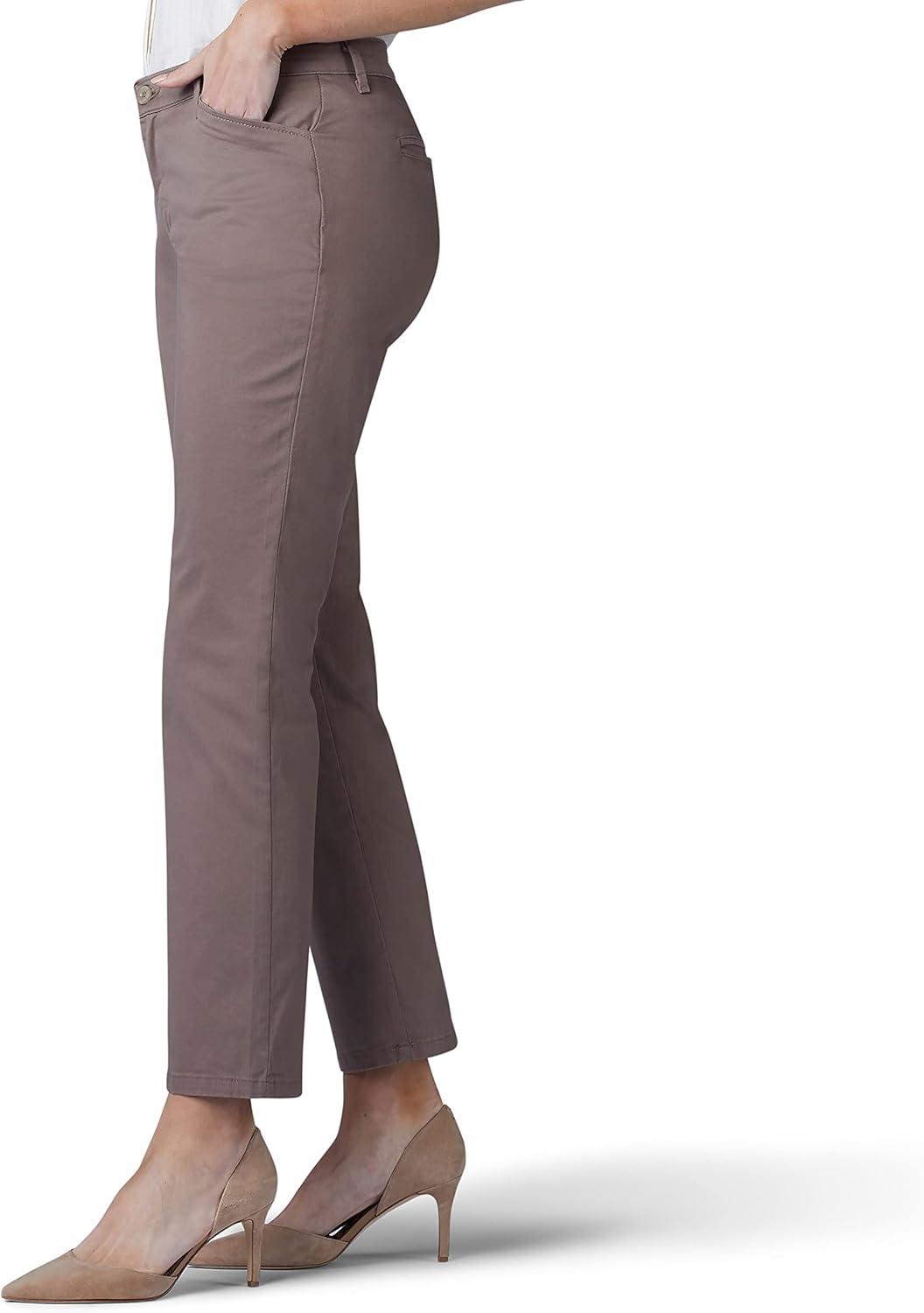 imageLee Womens Petite Relaxed Fit All Day Straight Leg PantFalcon Brown