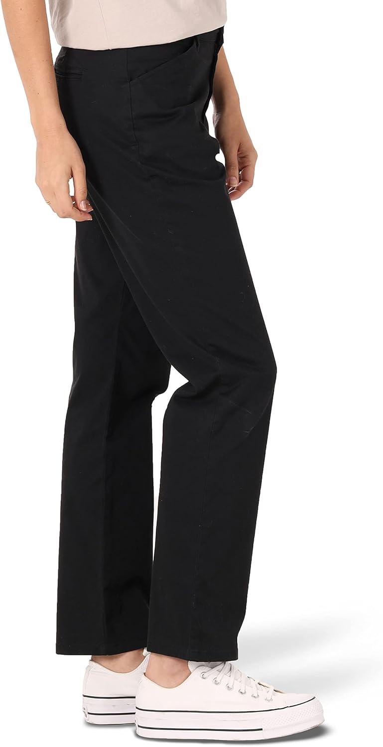 imageLee Womens Petite Relaxed Fit All Day Straight Leg PantJet Black