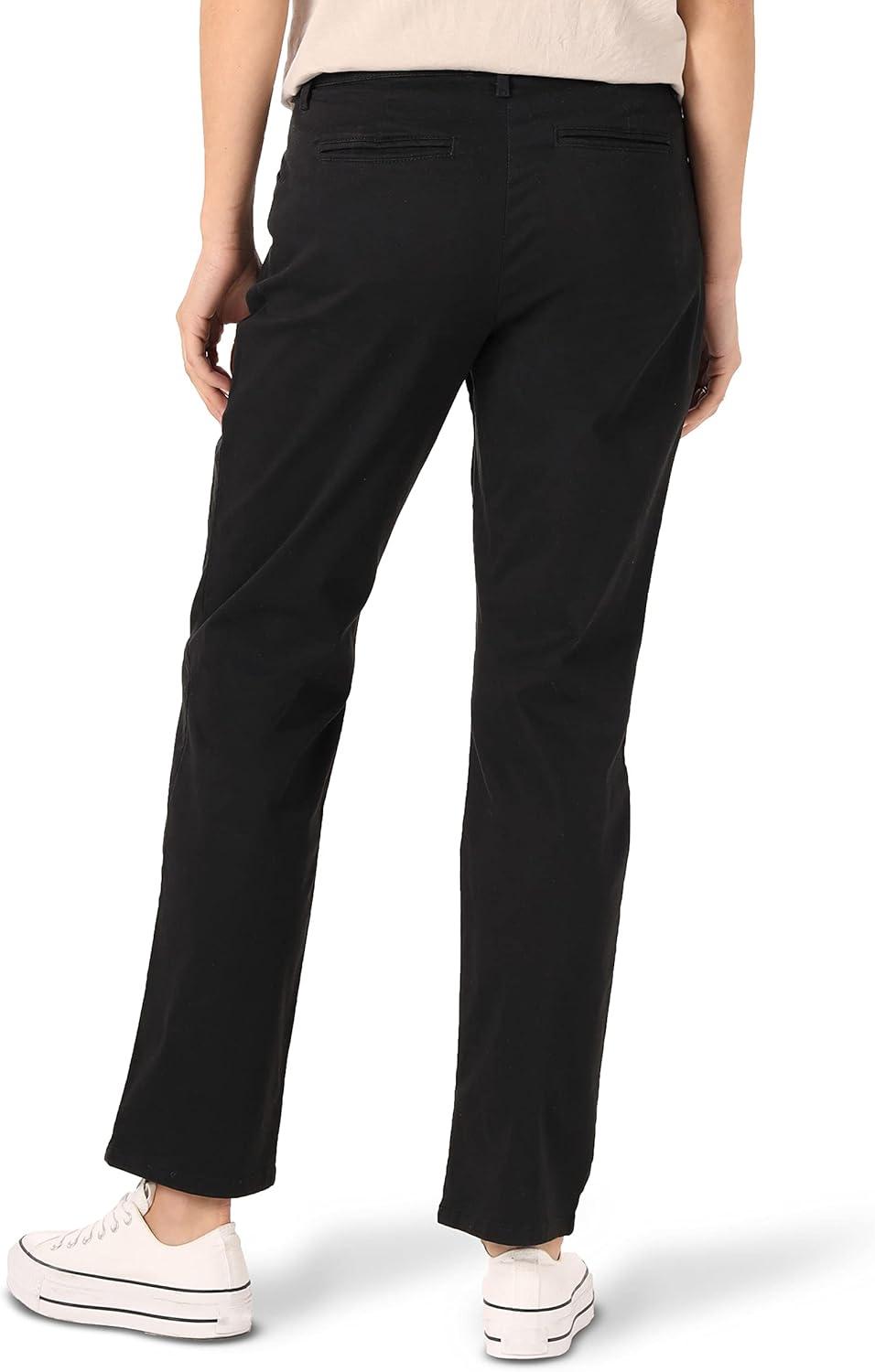 imageLee Womens Petite Relaxed Fit All Day Straight Leg PantJet Black