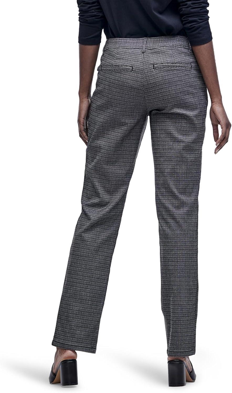 imageLee Womens Petite Relaxed Fit All Day Straight Leg PantJet BlackWhite