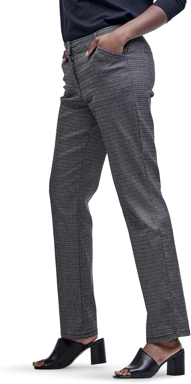 imageLee Womens Petite Relaxed Fit All Day Straight Leg PantJet BlackWhite