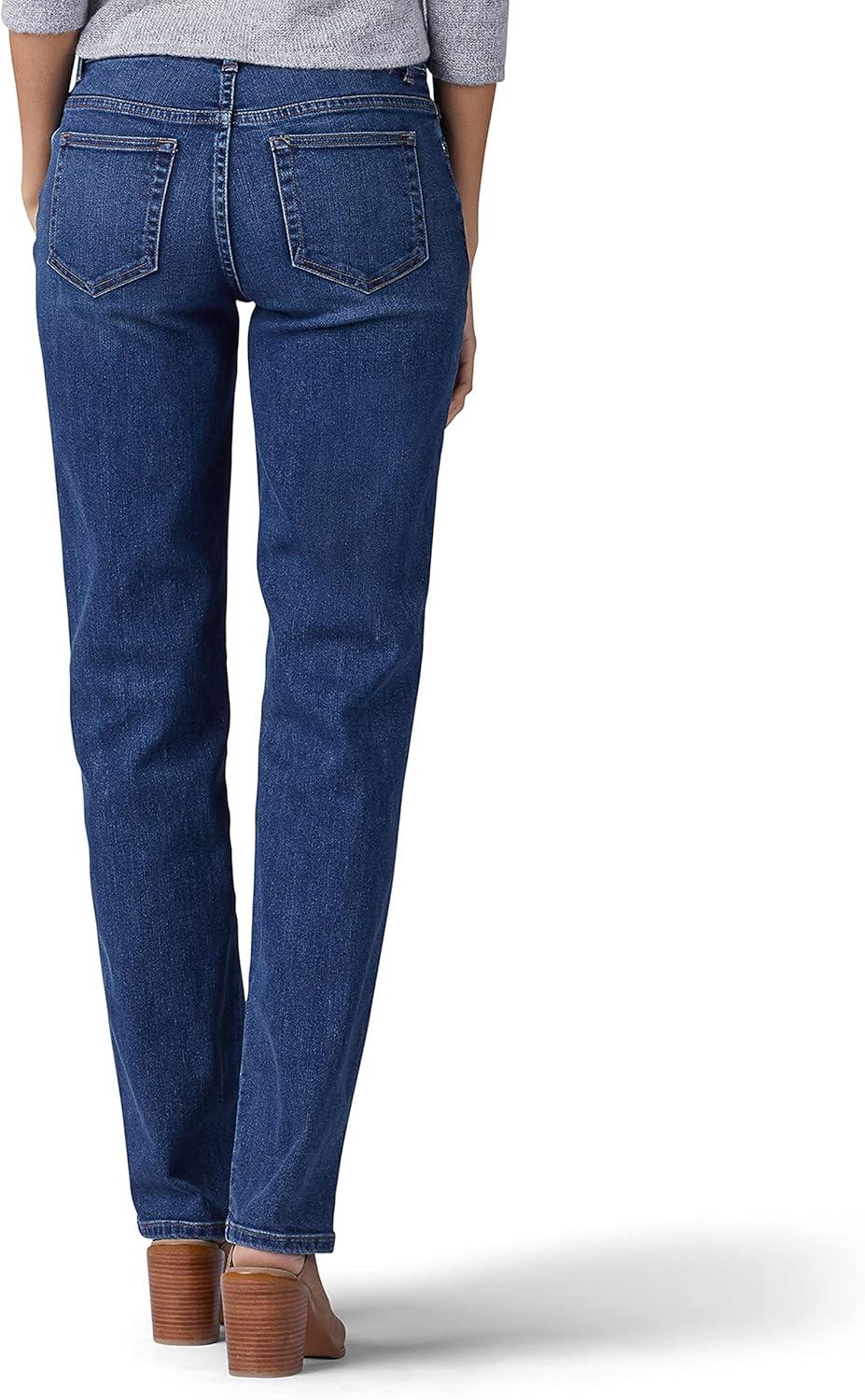imageLee Womens Petite Relaxed Fit Straight Leg JeanEl Paso Blue