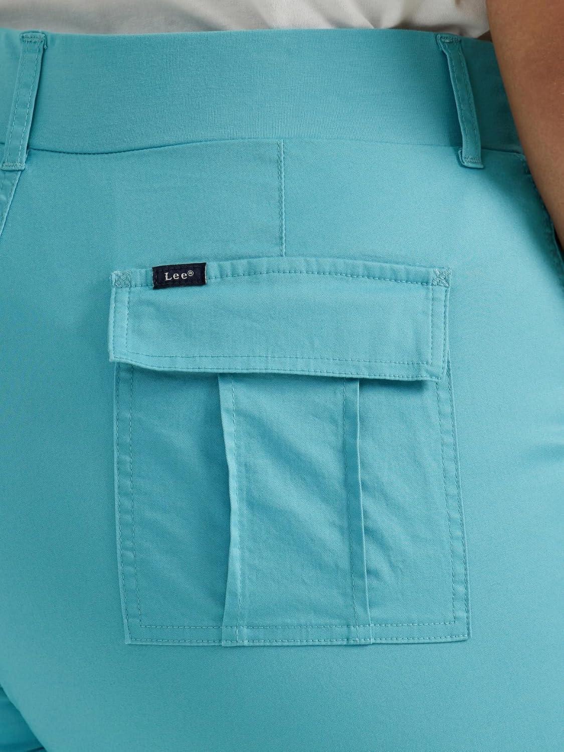 imageLee Womens Plus Size Flextogo MidRise Relaxed Fit Cargo Capri PantBay Blue