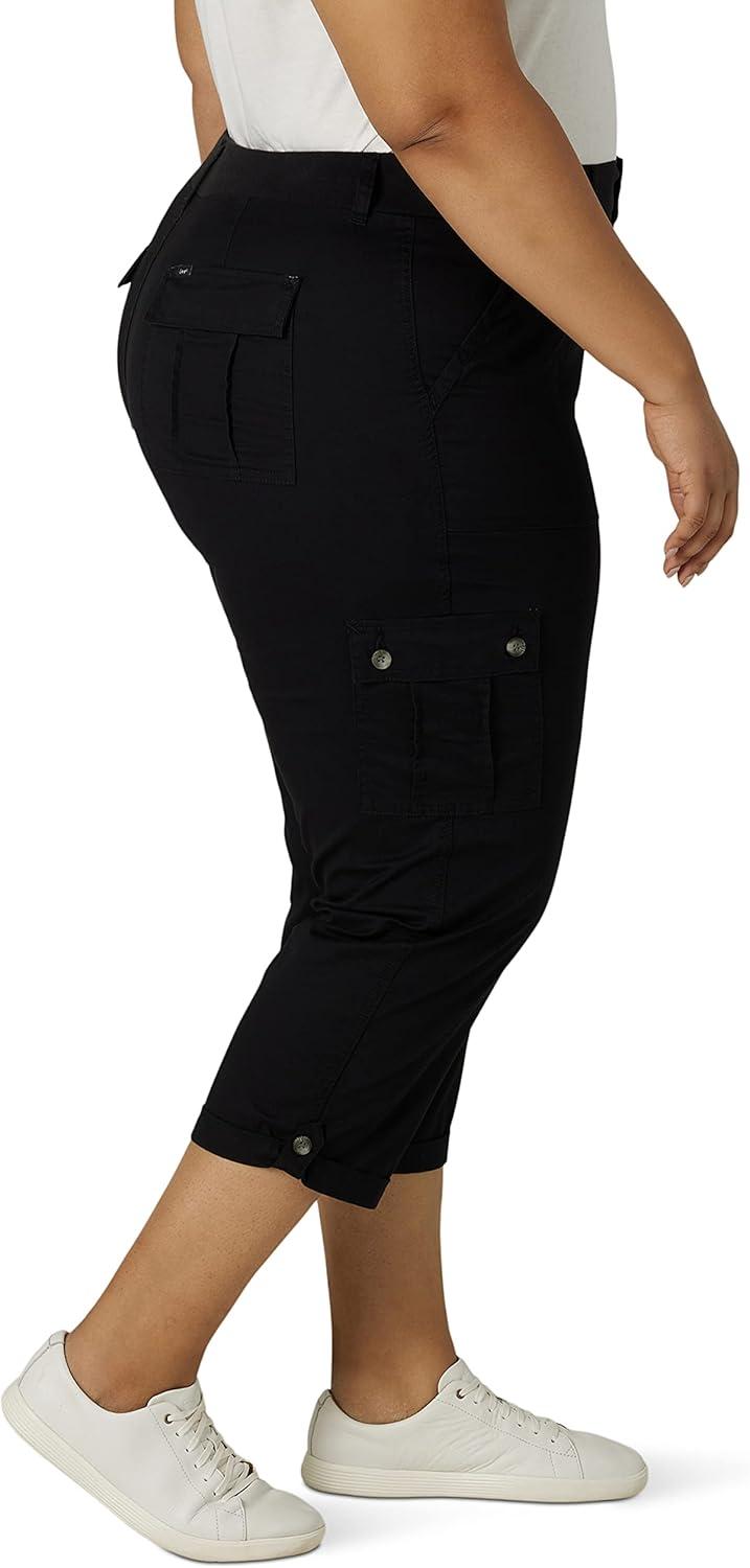imageLee Womens Plus Size Flextogo MidRise Relaxed Fit Cargo Capri PantBlack