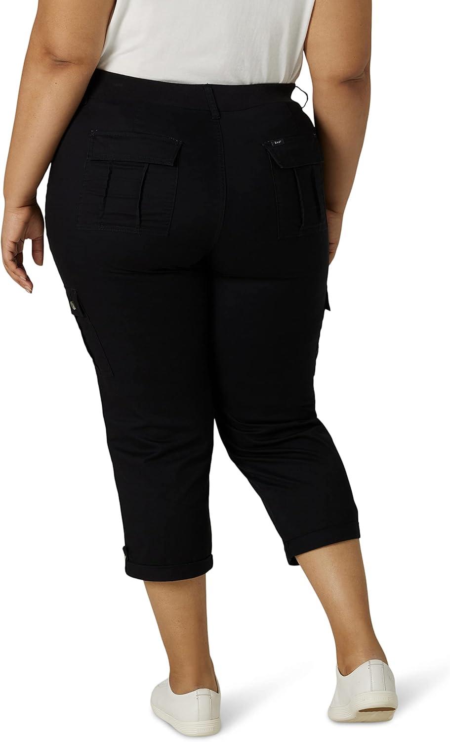 imageLee Womens Plus Size Flextogo MidRise Relaxed Fit Cargo Capri PantBlack