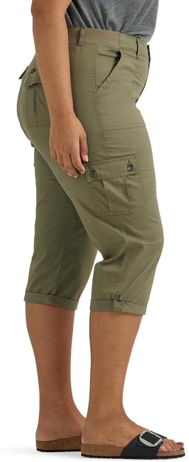 imageLee Womens Plus Size Flextogo MidRise Relaxed Fit Cargo Capri PantDeep Lichen Green