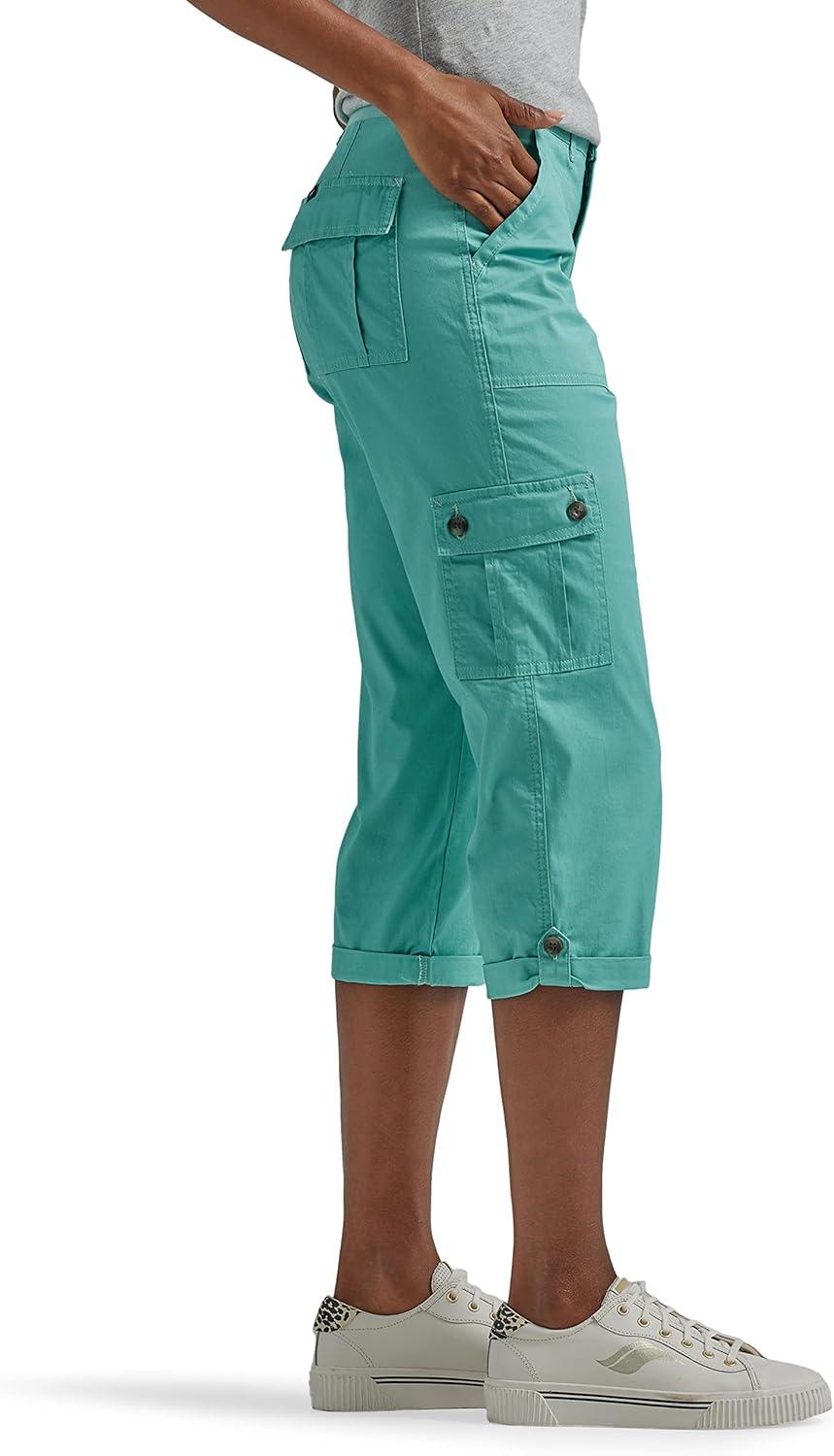 imageLee Womens Plus Size Flextogo MidRise Relaxed Fit Cargo Capri PantDusty Jade
