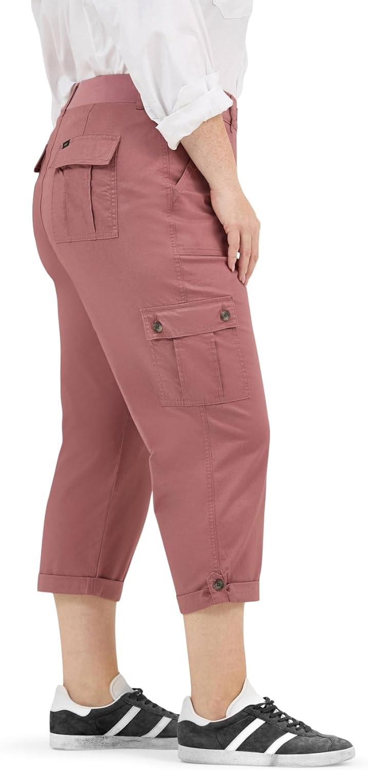 imageLee Womens Plus Size Flextogo MidRise Relaxed Fit Cargo Capri PantHenna