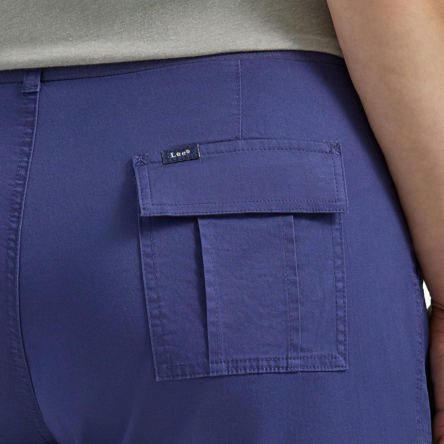 imageLee Womens Plus Size Flextogo MidRise Relaxed Fit Cargo Capri PantMedieval Blue