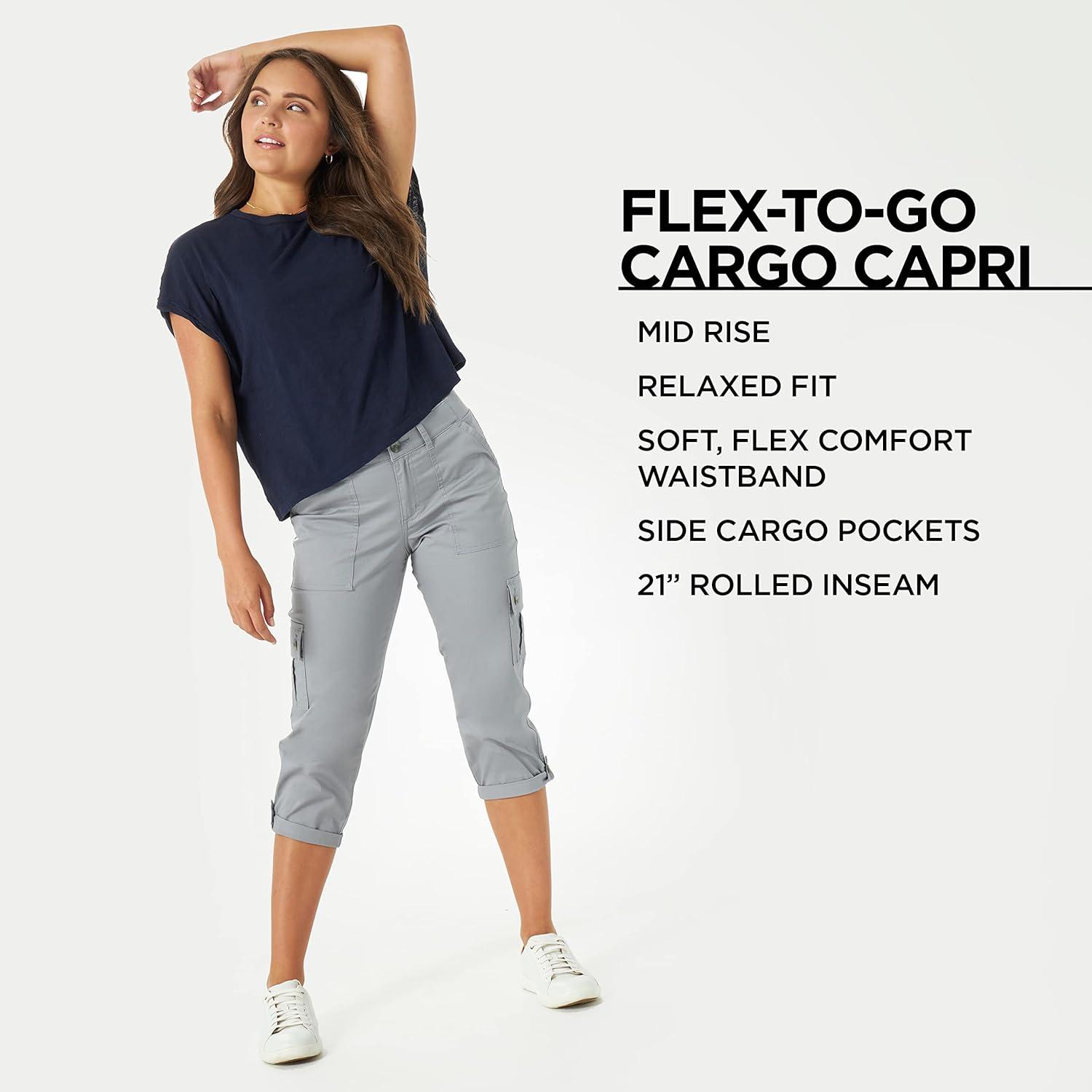 imageLee Womens Plus Size Flextogo MidRise Relaxed Fit Cargo Capri PantPioneer Beige