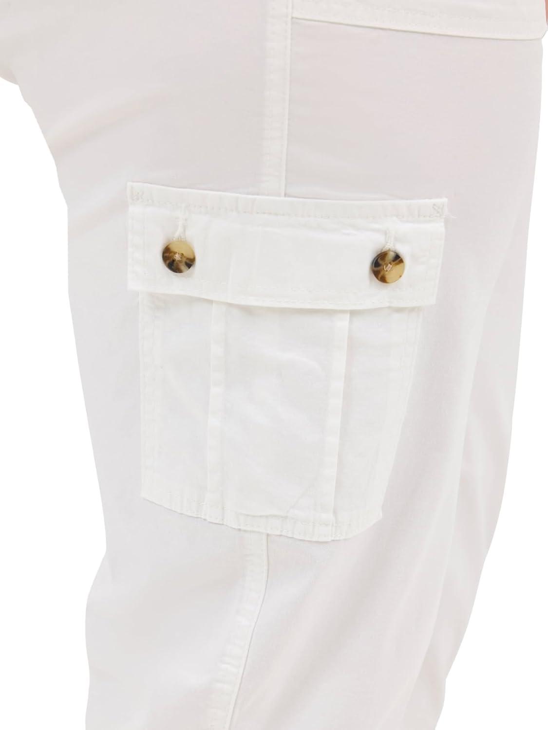 imageLee Womens Plus Size Flextogo MidRise Relaxed Fit Cargo Capri PantWhite
