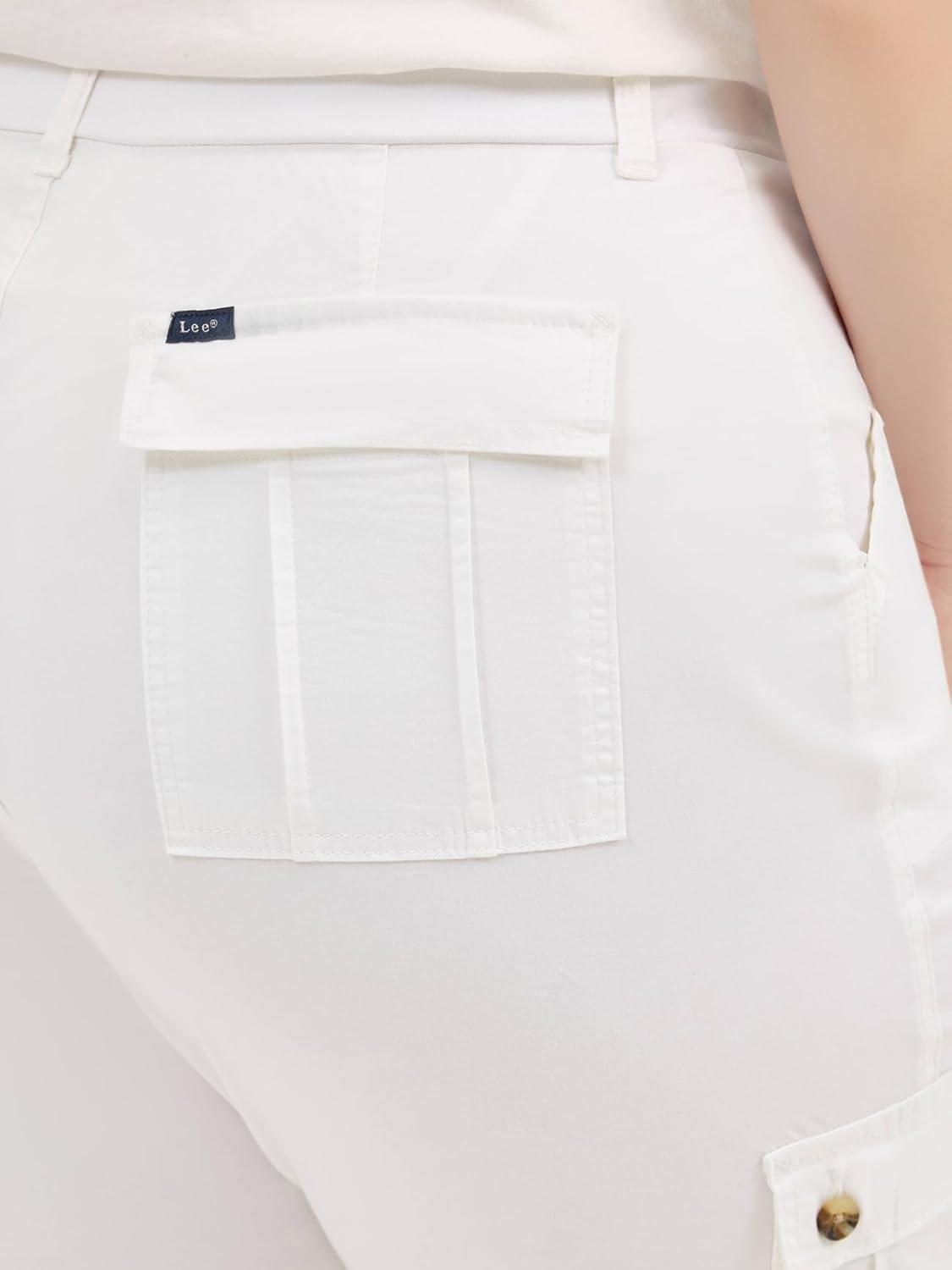 imageLee Womens Plus Size Flextogo MidRise Relaxed Fit Cargo Capri PantWhite